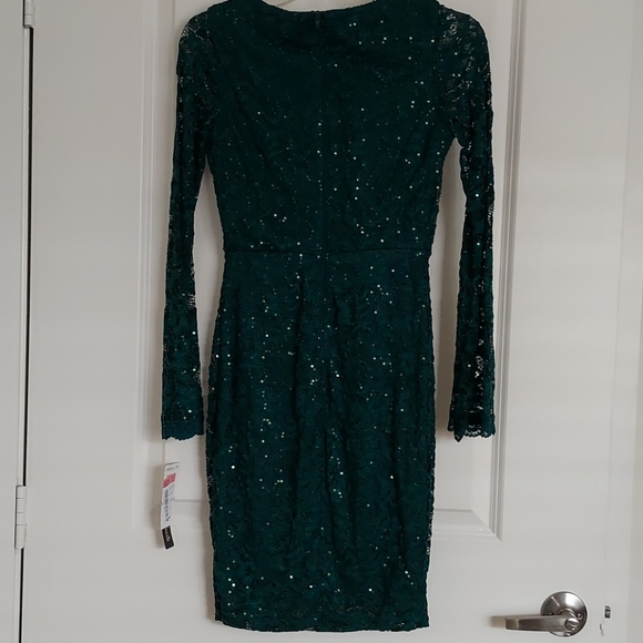 NWT Lace Sequin Midi Dress w/Lace Sleeves - Picture 9 of 16